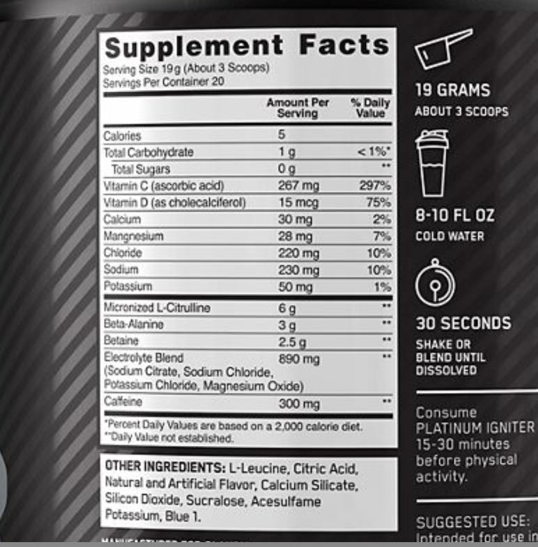 IGNITER OPTIMUM NUTRITION