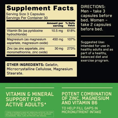 ZMA ON OPTIMUN NUTRITION