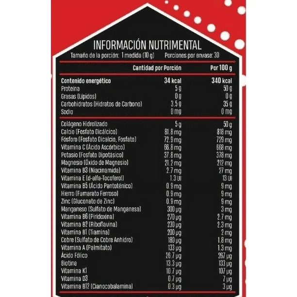 COLAGENO VITAMINAS Y MINERALES RED GOLD 300G