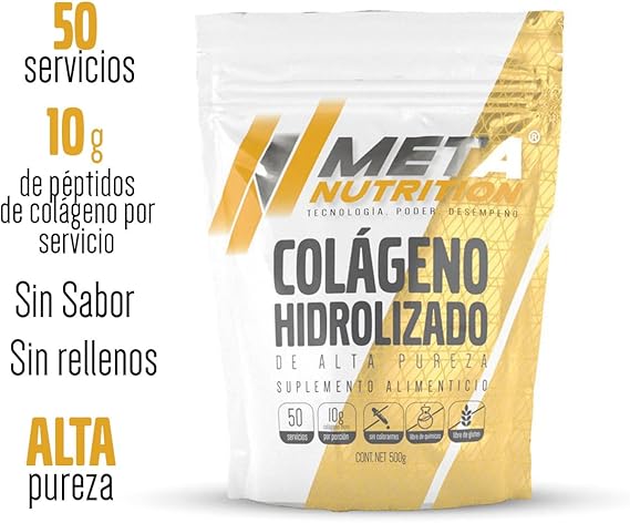 COLAGENO HIDROLIZADO META NUTRITION 500G