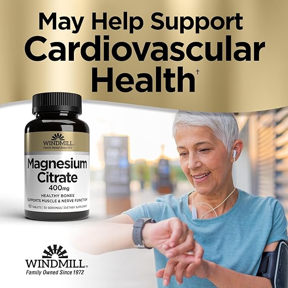 MAGNESIUM CITRATE 400MG WINDMILL- 60 TABLETAS