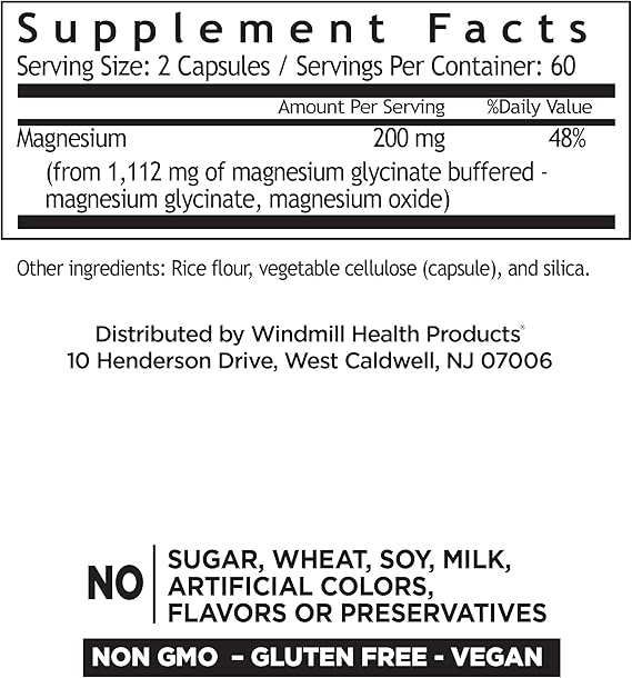 MAGNESIUM GLYCINATE WINDMILL- 120 CAPS