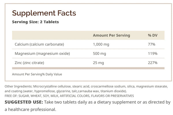 CAL-MAG-ZINC WINDMILL 100 TABLETAS