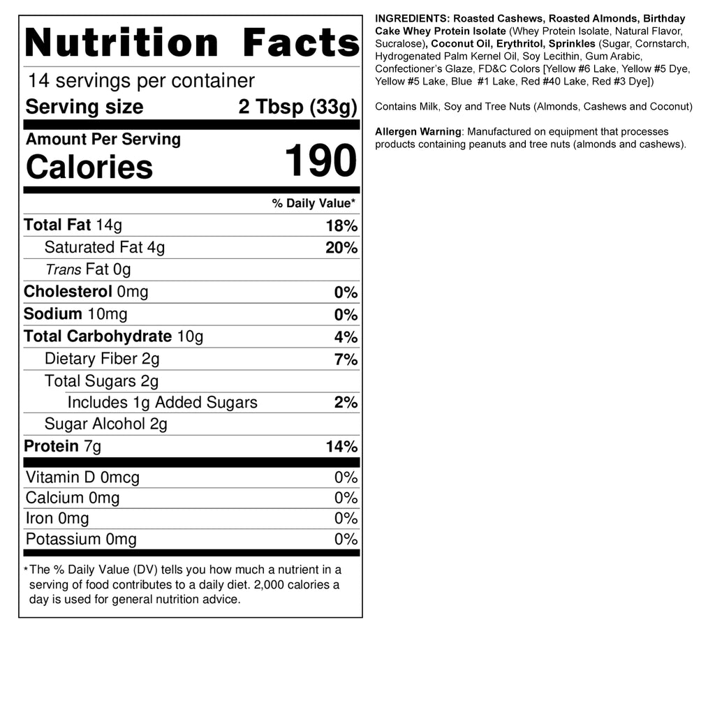 FIT BUTTERS BIRTHDAY CAKE CASHEW ALMOND BLEND