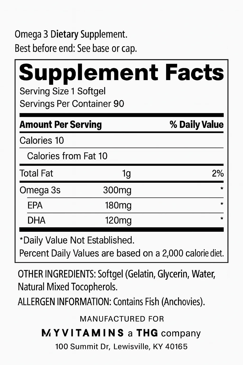 OMEGA 3 MY VITAMINS 90 CAPS
