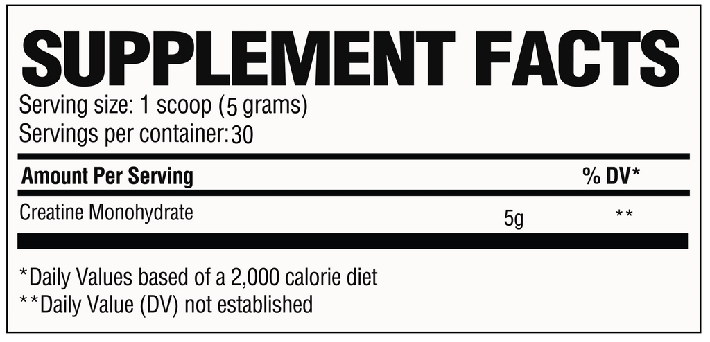 RAW  CREATINE MONOHYDRATE 100 SERVS.
