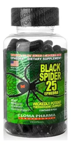 BLACK SPIDER 25 EPHEDRA 100CAPS CLOMA PHARMA