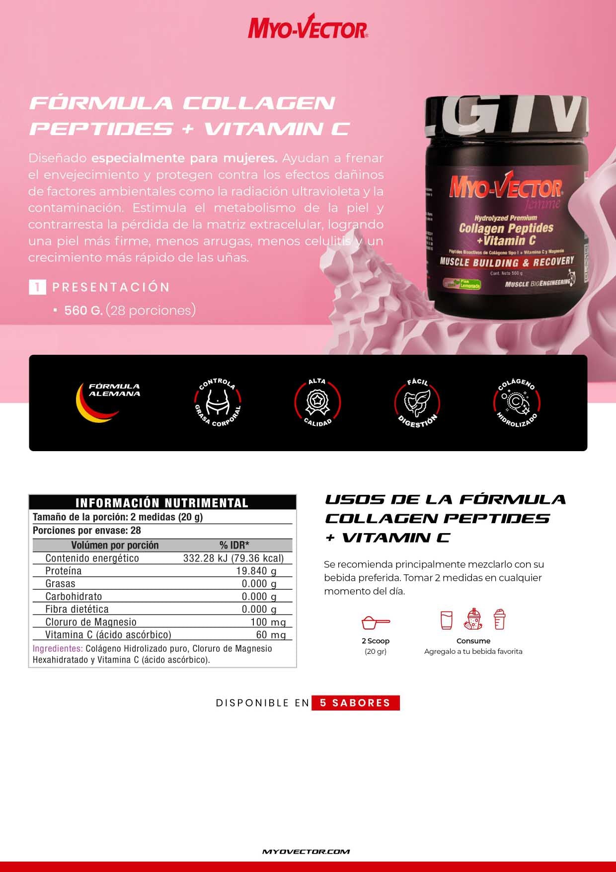 MYO-VECTOR FEMME COLAGENO HIDROLIZADO + VITAMINA C