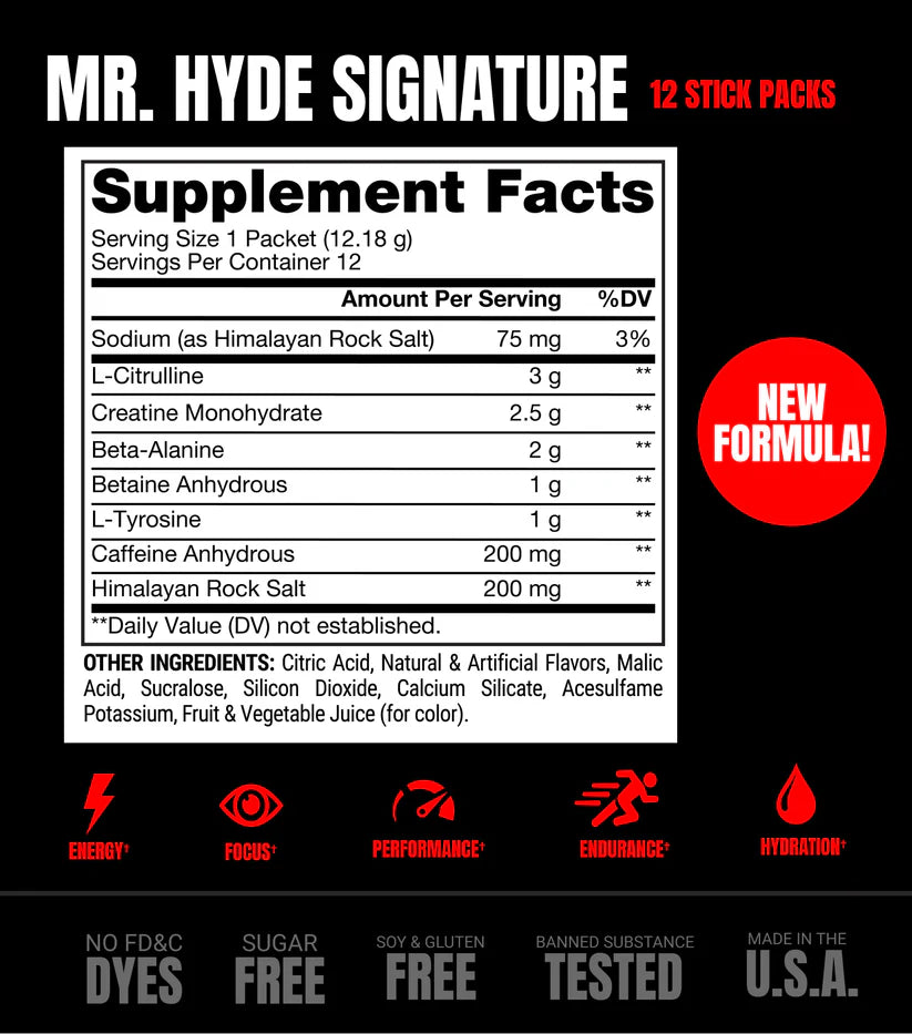 MR.HYDE SIGNATURE PRE-WORKOUT 12 STICK PACKS PROSUPPS