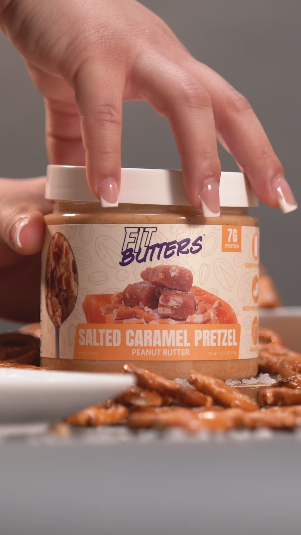 FIT BUTTERS SALTED CARAMEL PRETZEL PEANUT BUTTER